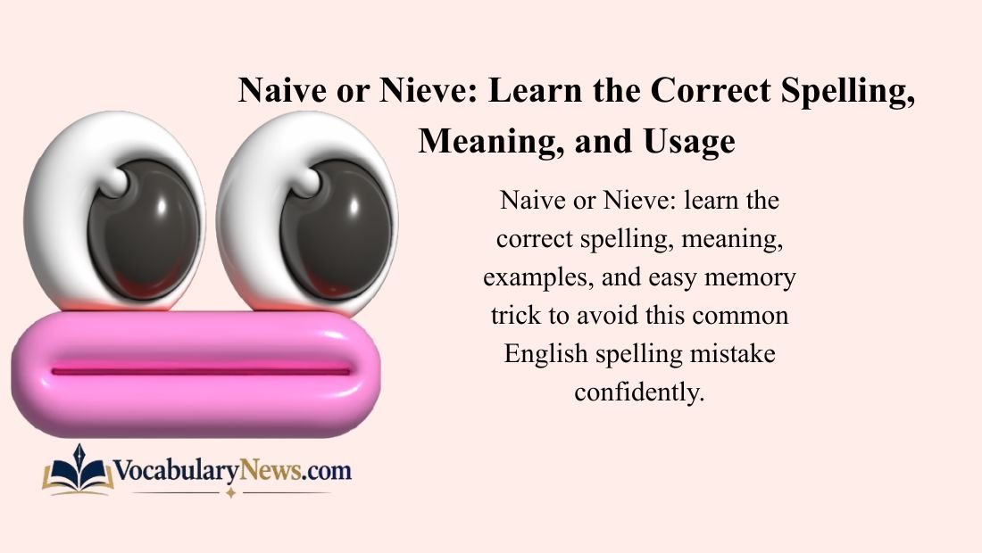 Naive or Nieve: Learn the Correct Spelling, Meaning, and Usage